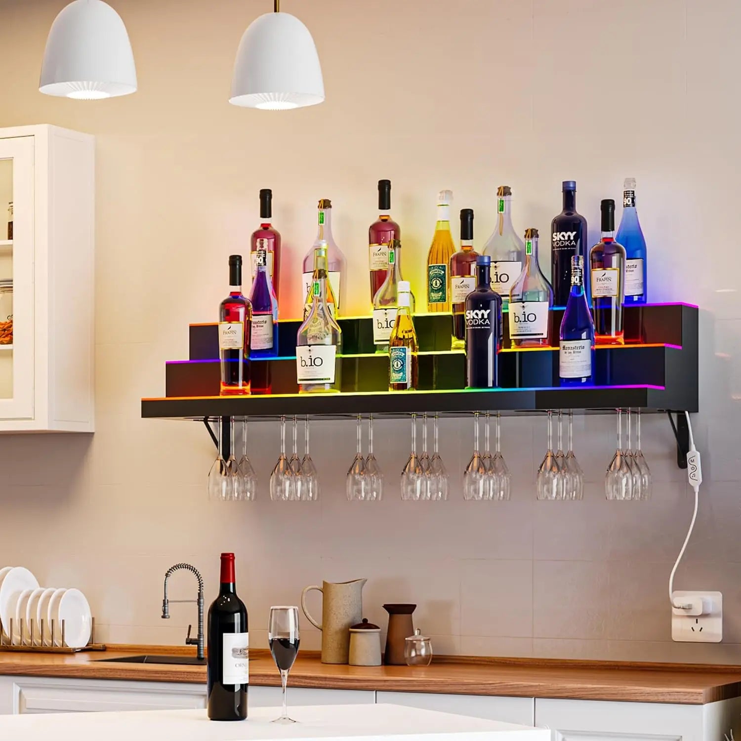 Remote & App Control LED Light Liquor Bottle Display Shelf